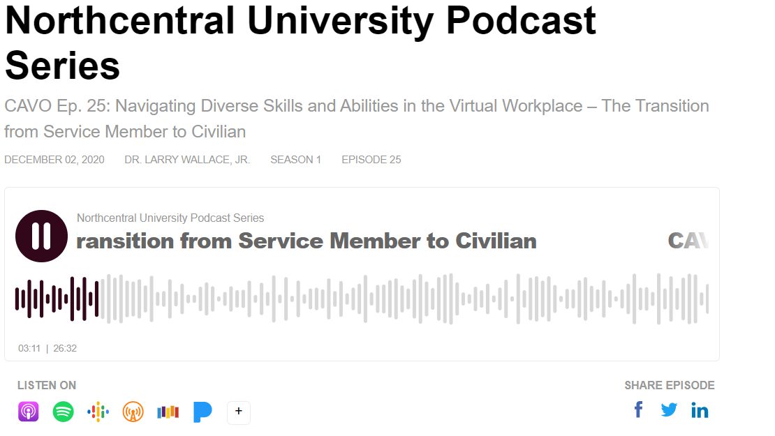 Navigating Diverse Skills and Abilities in the Virtual Workplace – The Transition from Service Member to Civilian